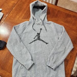 Jordan Gray Hoodie with Jumpman Logo Men Size Medium